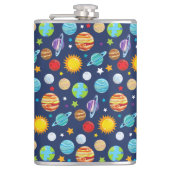 Raummuster, Planeten, Sterne, Kosmos, Galaxie Flachmann (Vorderseite)