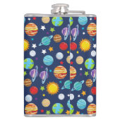 Raummuster, Planeten, Sterne, Kosmos, Galaxie Flachmann (Rückseite)