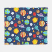 Raummuster, Planeten, Sterne, Kosmos, Galaxie Fleecedecke (Vorderseite (Horizontal))