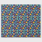 Raummuster, Planeten, Sterne, Kosmos, Galaxie Geschenkpapier (Flach)