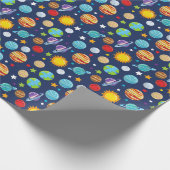 Raummuster, Planeten, Sterne, Kosmos, Galaxie Geschenkpapier (Ecke)