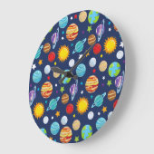 Raummuster, Planeten, Sterne, Kosmos, Galaxie Große Wanduhr (Winkel)