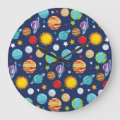 Raummuster, Planeten, Sterne, Kosmos, Galaxie Große Wanduhr (Vorderseite)