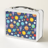 Raummuster, Planeten, Sterne, Kosmos, Galaxie Metall Brotdose (Rückseite)