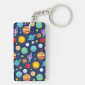 Raummuster, Planeten, Sterne, Kosmos, Galaxie Schlüsselanhänger (Rückseite)