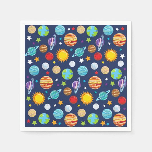 Raummuster, Planeten, Sterne, Kosmos, Galaxie Serviette (Vorderseite)