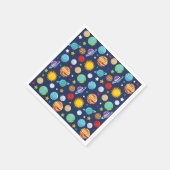 Raummuster, Planeten, Sterne, Kosmos, Galaxie Serviette (Ecke)