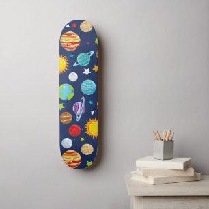 Raummuster, Planeten, Sterne, Kosmos, Galaxie Skateboard