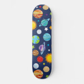 Raummuster, Planeten, Sterne, Kosmos, Galaxie Skateboard (Vorderseite)