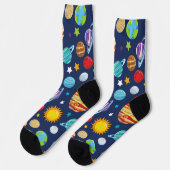 Raummuster, Planeten, Sterne, Kosmos, Galaxie Socken (Linkes Detail)