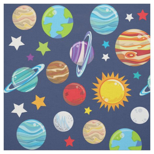 Raummuster, Planeten, Sterne, Kosmos, Galaxie Stoff (Muster)