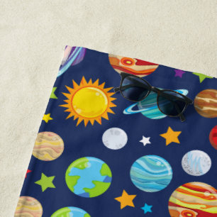 Raummuster, Planeten, Sterne, Kosmos, Galaxie Strandtuch