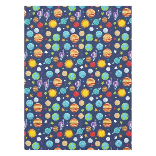 Raummuster, Planeten, Sterne, Kosmos, Galaxie Tischdecke (Vorderseite)