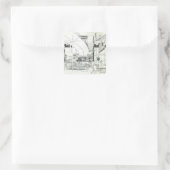 Raumnädel-Luftkonzept Zeichnend 2 Quadratischer Aufkleber (Tasche)