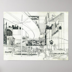 Raumnädel-Luftkonzept Zeichnend 3 Poster