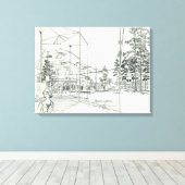 Raumnädel-Luftkonzept Zeichnend Leinwanddruck (Insitu (Holzboden))