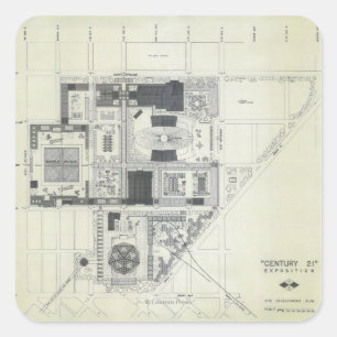 Raumnädel-Luftkonzept Zeichnend Quadratischer Aufkleber