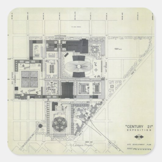 Raumnädel-Luftkonzept Zeichnend Quadratischer Aufkleber (Vorderseite)