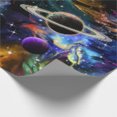 Raumnebel und Planeten Geschenkpapier (Ecke)