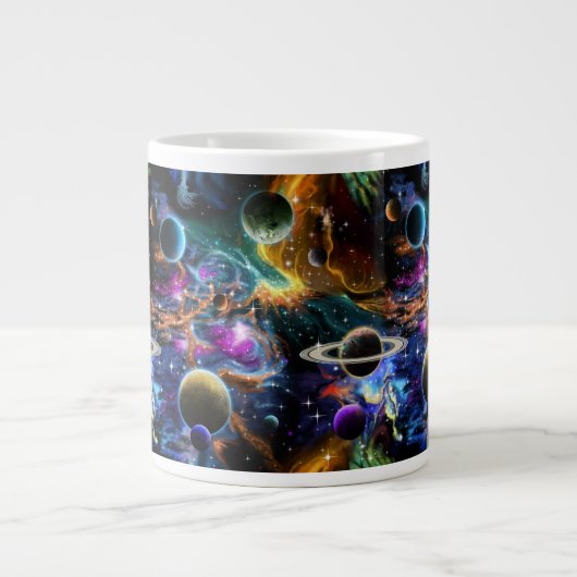 Raumnebel und Planeten Jumbo-Tasse (Vorderseite)