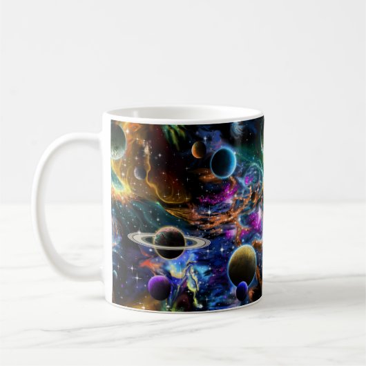 Raumnebel und Planeten Kaffeetasse (Links)