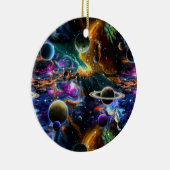 Raumnebel und Planeten Keramik Ornament (Rechts)