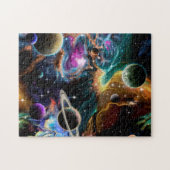 Raumnebel und Planeten Puzzle (Horizontal)