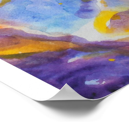 Raumnebel Wasserfarbe Poster (Ecke)