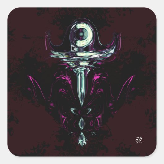 Raumpaarung v1 quadratischer aufkleber (Vorderseite)