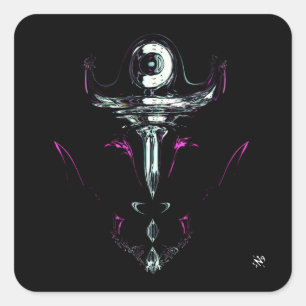 Raumpaarung v2 quadratischer aufkleber