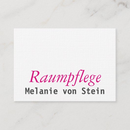 Raumpflege Visitenkarten Visitenkarte (Vorderseite)