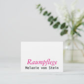 Raumpflege Visitenkarten Visitenkarte (Stehend Vorderseite)