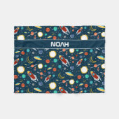 Raumplaner für Raketen Fleecedecke (Vorderseite (Horizontal))