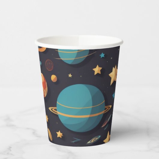 Raumplaneten Pappbecher (Links)