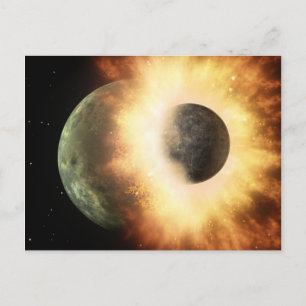 Raumpostkarte: Mondkolliden in den Planeten Postkarte