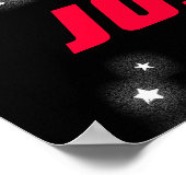 Raumrakete personalisierte Jungs schwarzes rotes P Poster (Ecke)