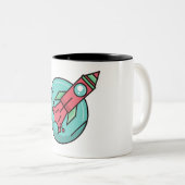 Raumrakete Zweifarbige Tasse (VorderseiteRechts)