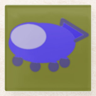 Raumschiff-Achterbahn Glasuntersetzer