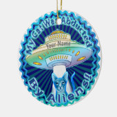 Raumschiff-Alien Cat Abduction Zollschmuck Keramik Ornament (Links)