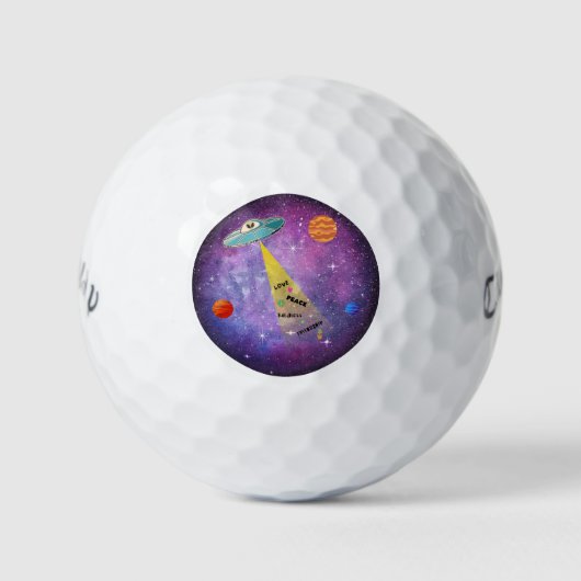 Raumschiff Alien Vater Vater Vater Golfball (Vorderseite)