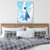 Raumschiff am Himmel Leinwanddruck (Insitu (Schlafzimmer))