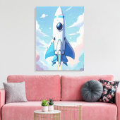 Raumschiff am Himmel Leinwanddruck (Insitu (Wohnzimmer))
