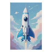 Raumschiff am Himmel Poster (Vorderseite)