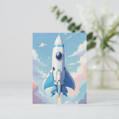 Raumschiff am Himmel Postkarte (Stehend Vorderseite)
