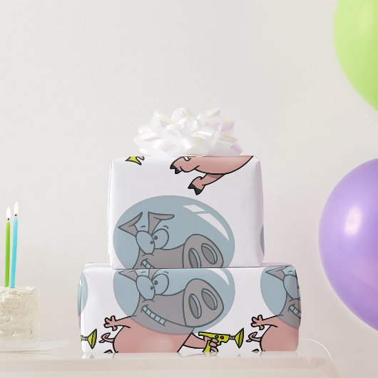 Raumschiff-Astronaut mit Phaser Geschenkpapier