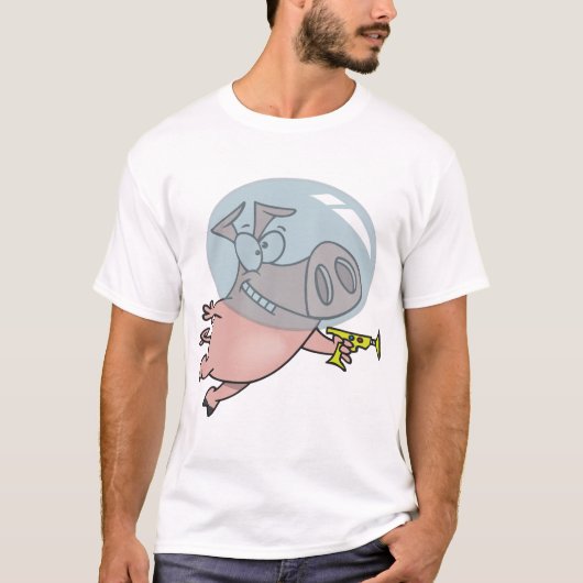 Raumschiff-Astronaut mit Phaser T-Shirt (Vorderseite)