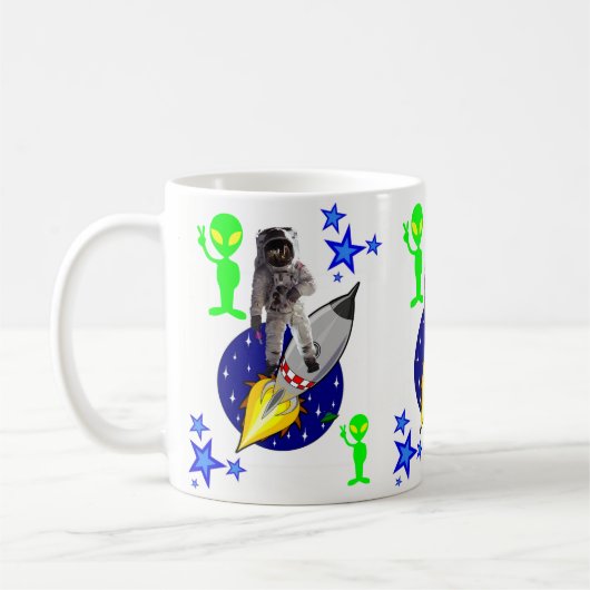 Raumschiff-Astronaut-Tasse Kaffeetasse (Links)