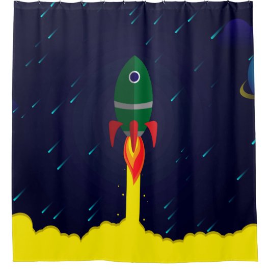 Raumschiff-Astronautin Duschvorhang (Vorderseite)