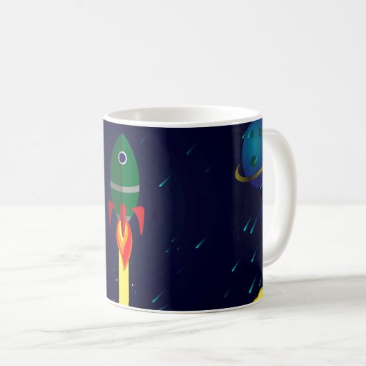 Raumschiff-Astronautin Kaffeetasse (VorderseiteRechts)