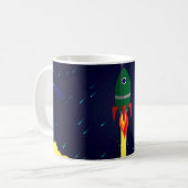 Raumschiff-Astronautin Kaffeetasse (Vorderseite Links)